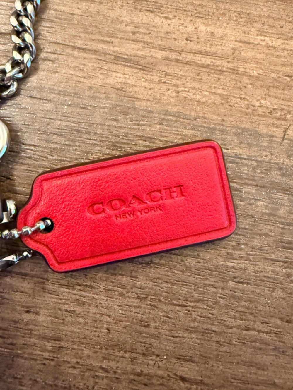 Coach Red Quilted Heart-Shaped Crossbody with Silver Chain - Picture 8 of 11